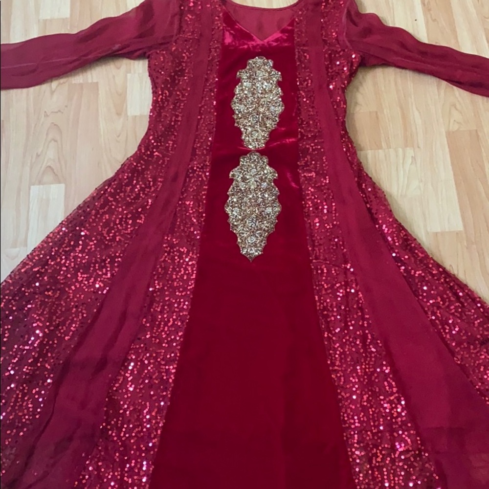 Indian velvet and sequin anarkali dress